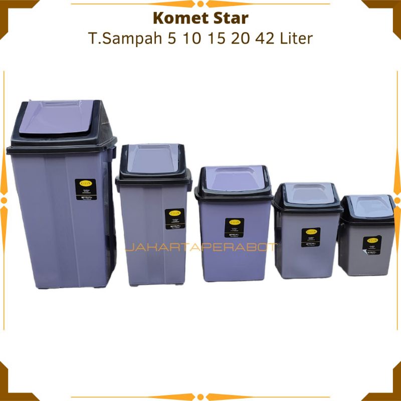 KOMET STAR - Tempat Sampah 5 10 15 20 42 Liter / Tempat Sampah Dapur / Tempat Sampah Daur Ulang / Tempat Sampah Kertas / Tong Wadah Sampah