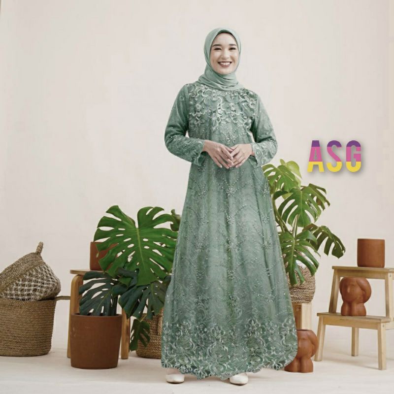 ☆ terBaru ♡ Gamis Hana / Maxi Full Brukat Mewah/ Seragam/ Remaja Dewasa Wanita/ Fashion / Kondangan/ Jumbo / Murah / kekinian