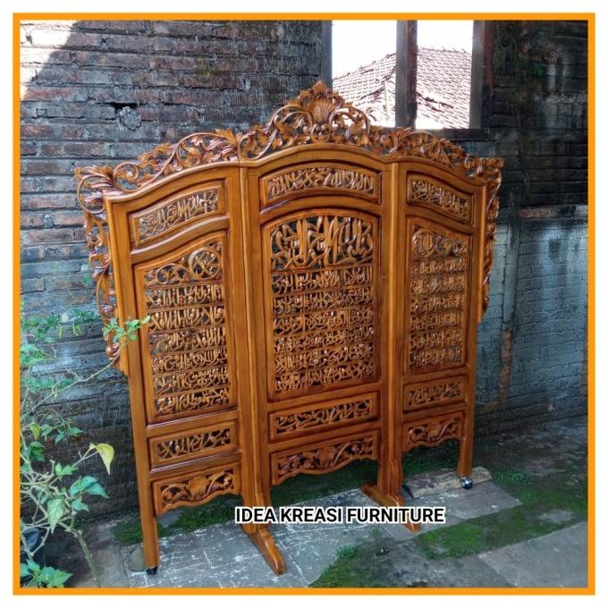 Sketsel Ukir Kaligrafi Jati - Sketsel Partisi Penyekat Ruangan Ukiran