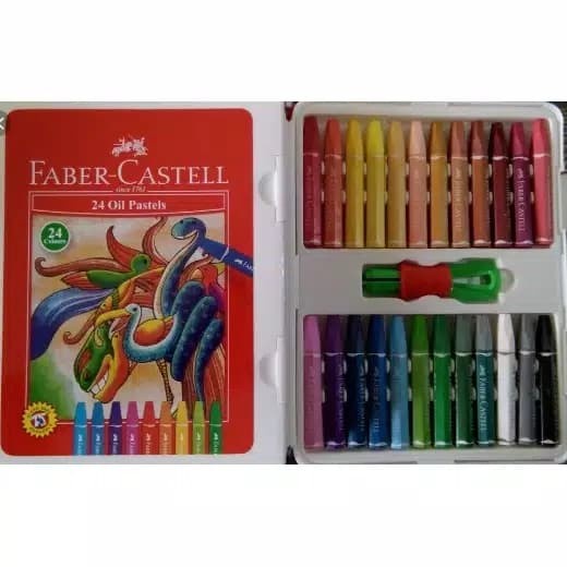 

Crayon 24 warna / Hexagonal Oil Pastel 24 faber castell