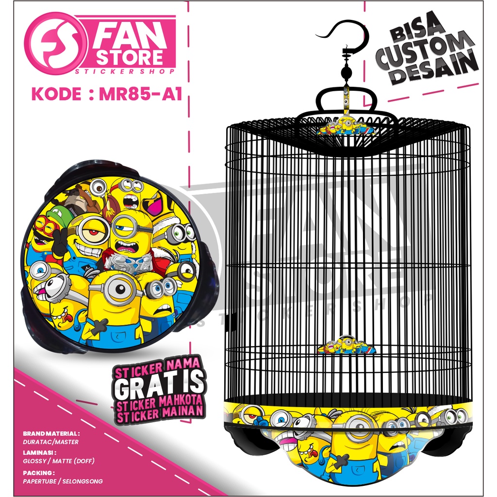 Decal Tebok Murai - Sticker Decal Sangkar Murai Bulat