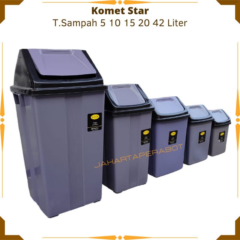 KOMET STAR - Tempat Sampah 5 10 15 20 42 Liter / Tempat Sampah Dapur / Tempat Sampah Daur Ulang / Tempat Sampah Kertas / Tong Wadah Sampah