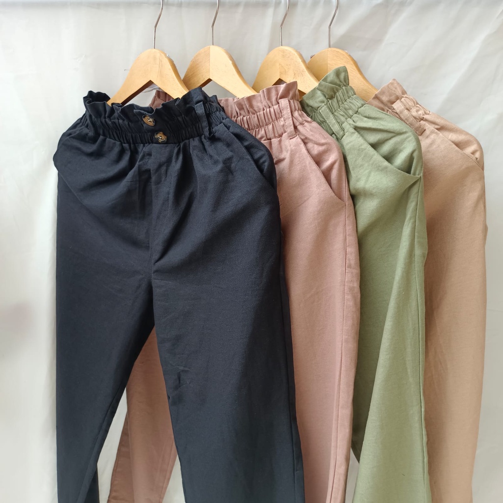 KULOT LINEN KANCING 2 / HIGHWAIST FULL KARET