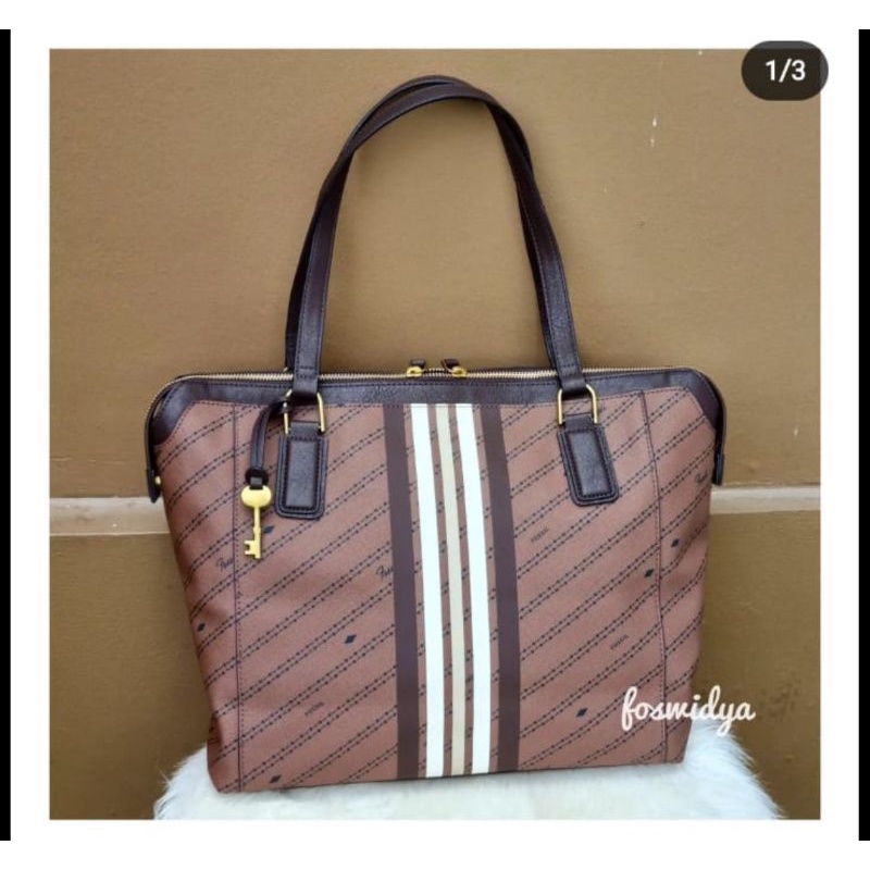 Tas Tote Bag Jacqueline Brown Bone Multi New with tag