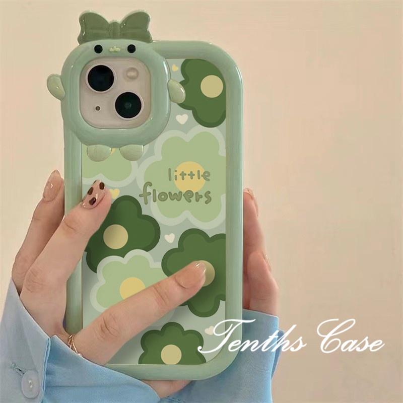 Redmi Note12 10C 9A 9C 9T Note 11 Pro+10 Pro 9T Mi12 Poco M4 Pro X3 GT Bunga Hijau Kecil Casing Ponsel Soft Cover Pelindung