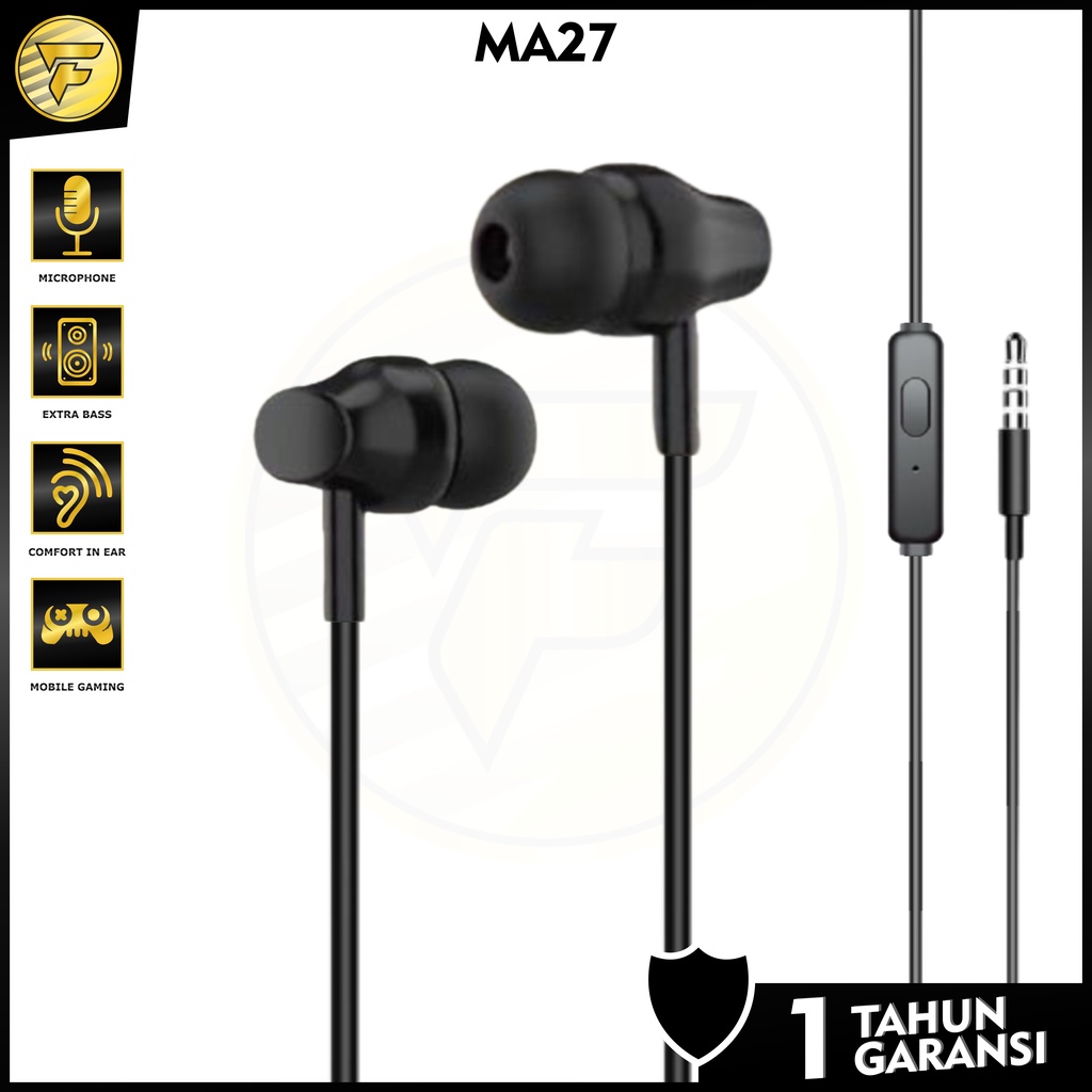 Earphone M27 stereo bass music telpon gaming headset with microphone