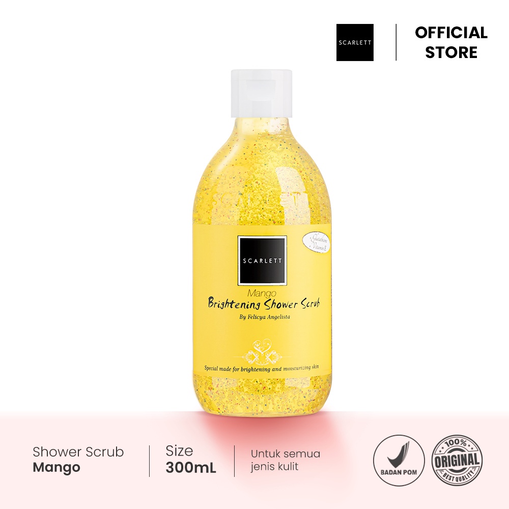 BISA COD Rumah Cantik Scarlett Whitening Shower Scrub Mango