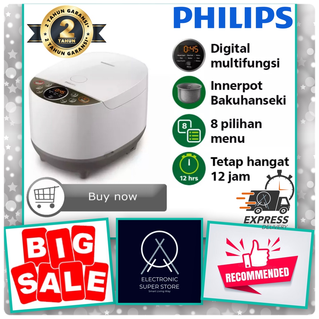 Jual PHILIPS DIGITAL RICE COOKER HD4515 1.8L SMART 3D HEATING FUZZY