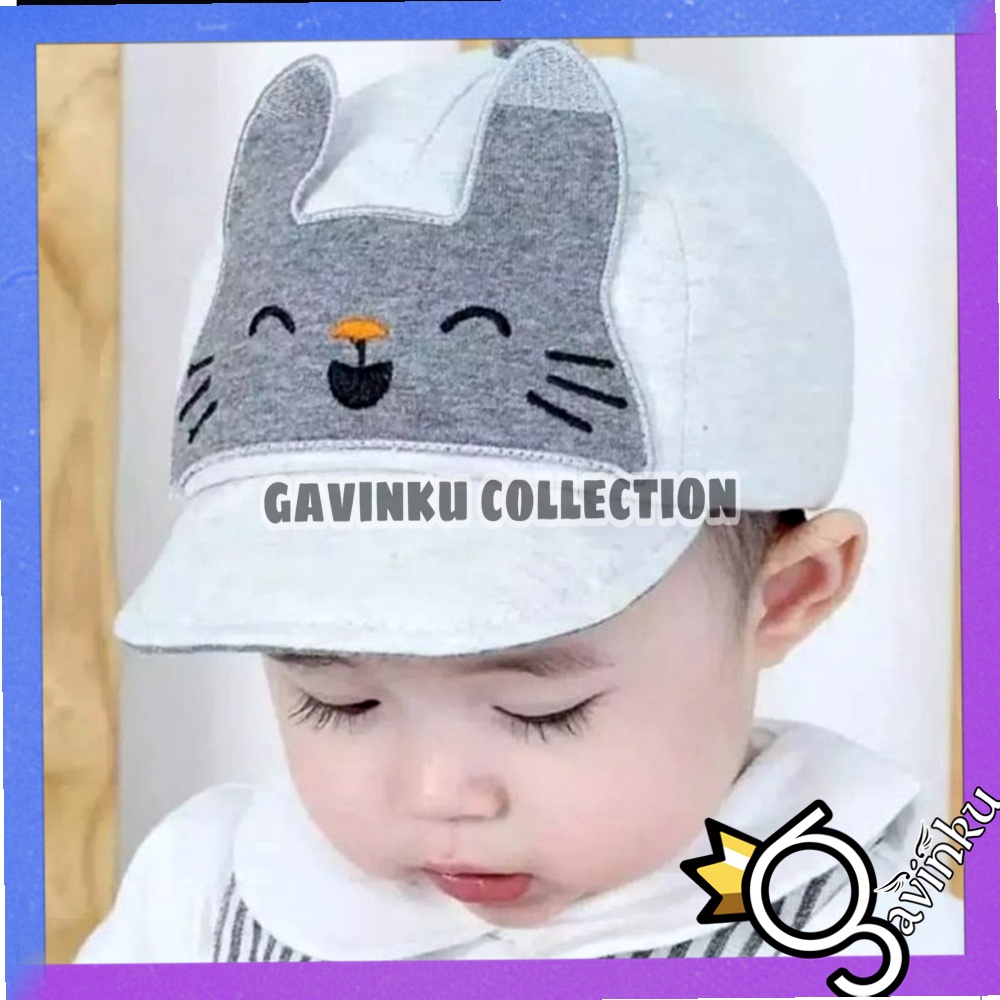 Topi bayi laki laki perempuan Motif Kelinci Bordir  Lucu Murah Baru Lahir Newborn 6 12 bulan 1 2 Tahun Gaul Keren Model Baru Kekinian Korea Ketu Koplok Topu Kerpus Kuplok