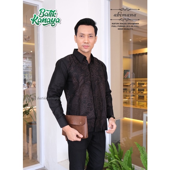 ABIMANA Batik Pria Premium Lengan Panjang Berlapis Furing Bahan Katun Halus Sragenan By Kanaya