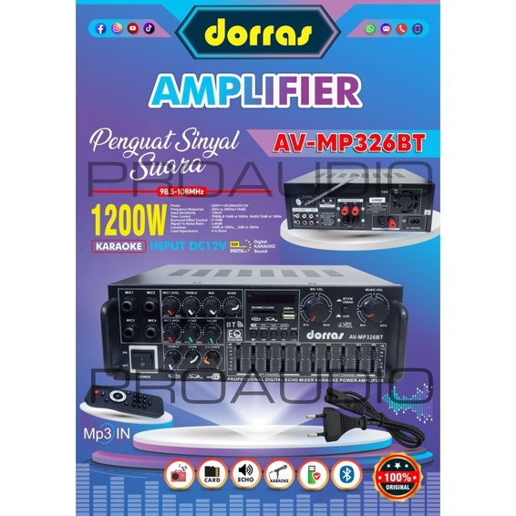 Amplifier Dorras Karaoke MP3 AV-MP326BT AV MP3 326 BT Original