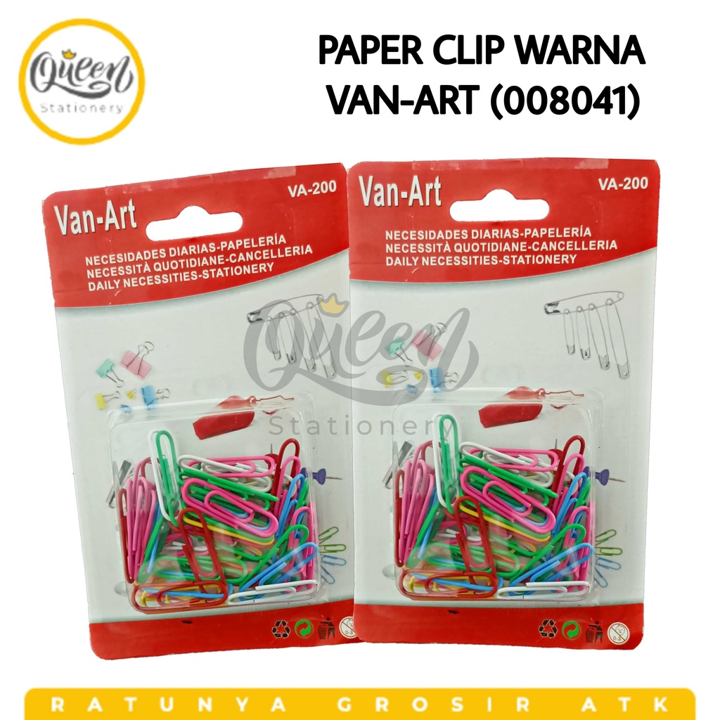 

PAPER CLIP VAN-ART / PAPERCLIP / PENJEPIT KERTAS WARNA / KLIP KERTAS (008041)