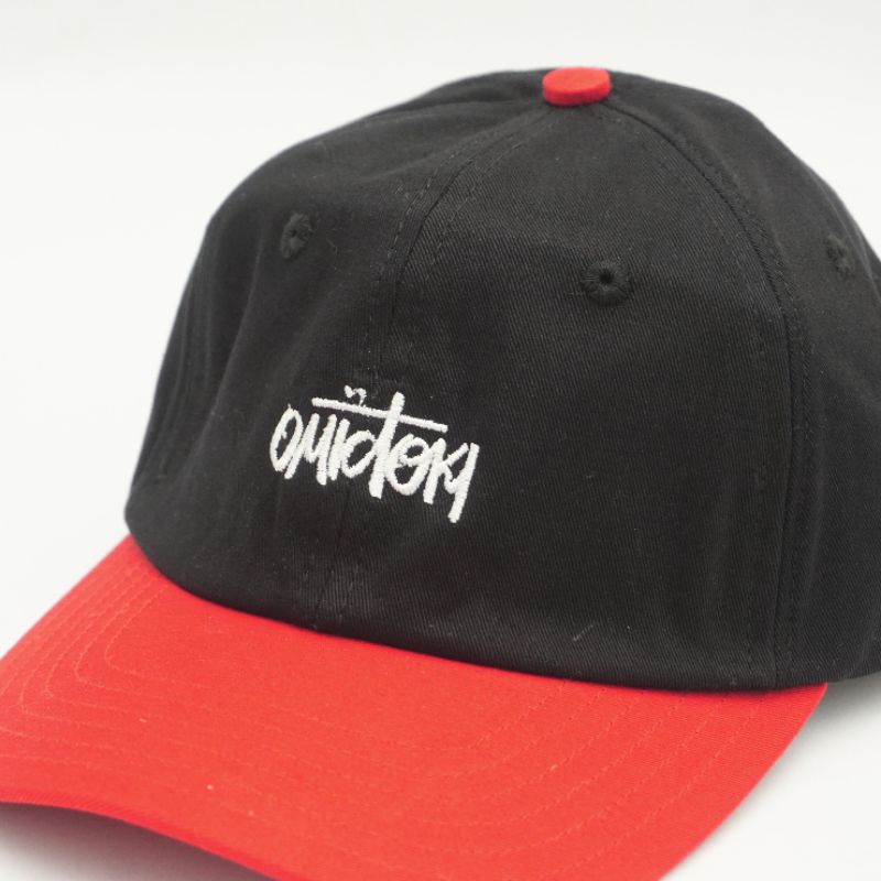 Omidoki Topi Polo Caps Hitam merah Birly