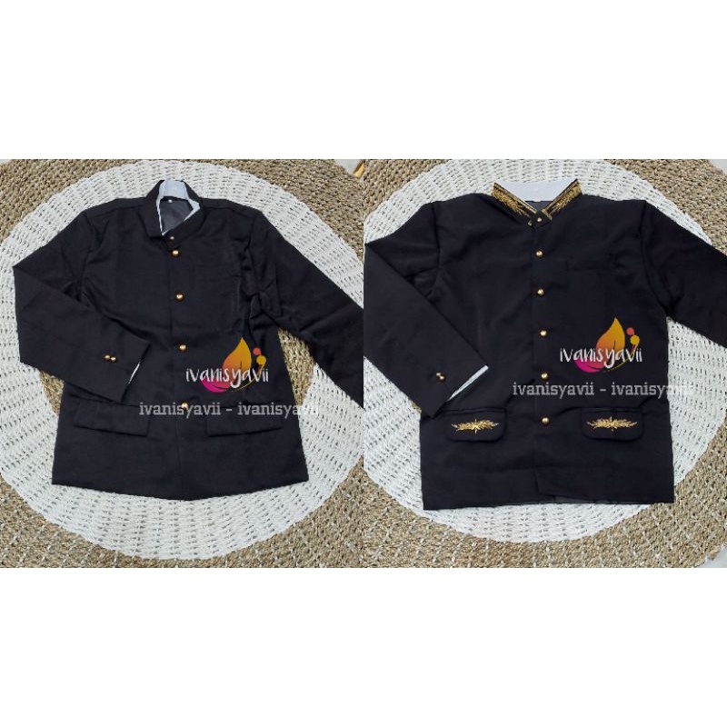 Beskap Sunda - Warna Hitam (Polos / Bordir)