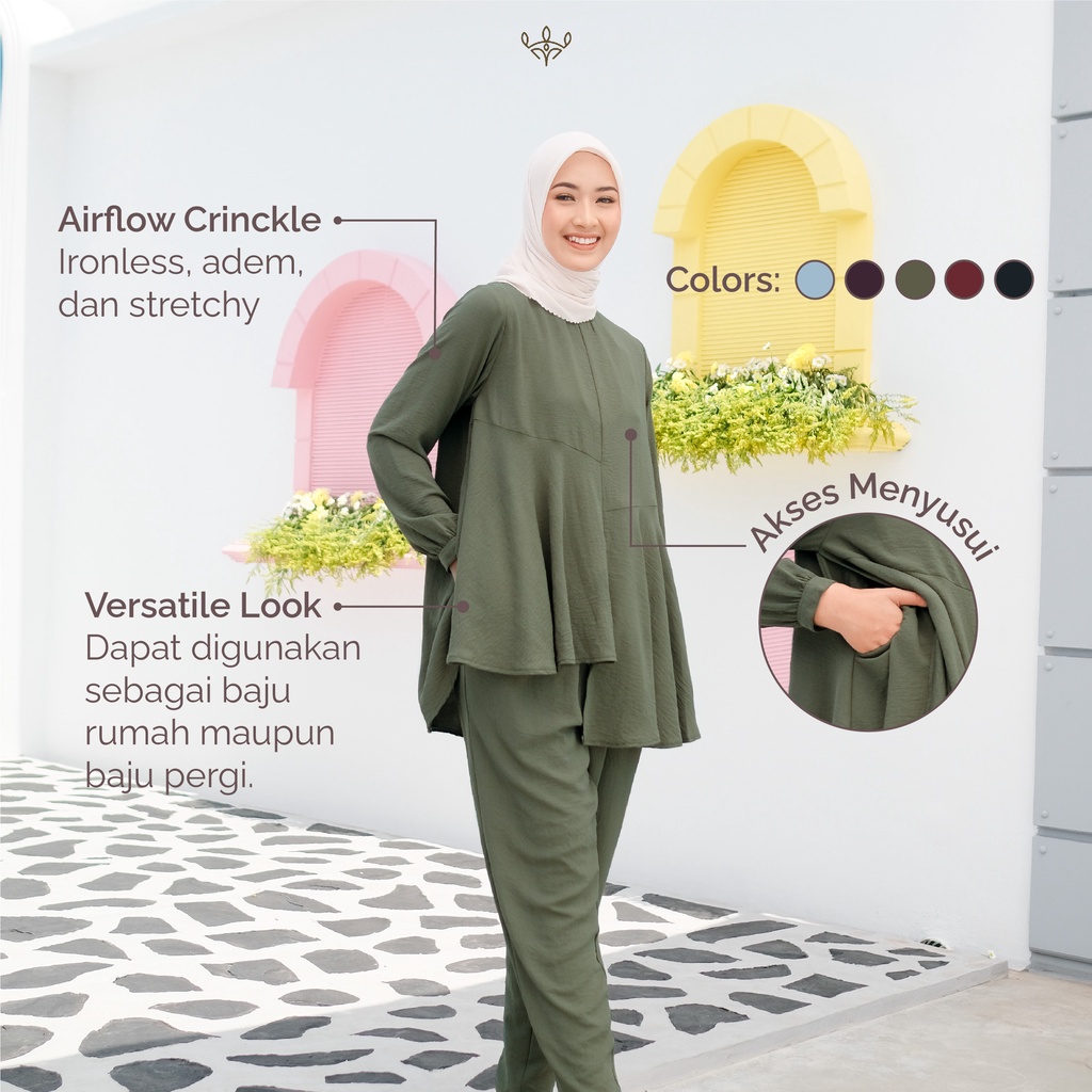 Wimi.id Zeline One Set | Baju Ibu Hamil dan Menyusui