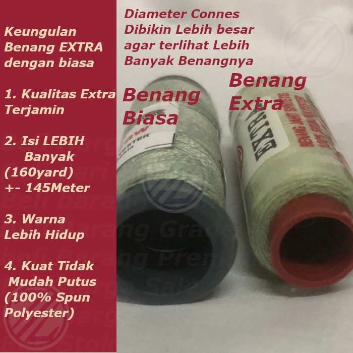 Benang Jahit Renteng Merek EXTRA 160yard/connes  ukuran 40/2 per 6pcs