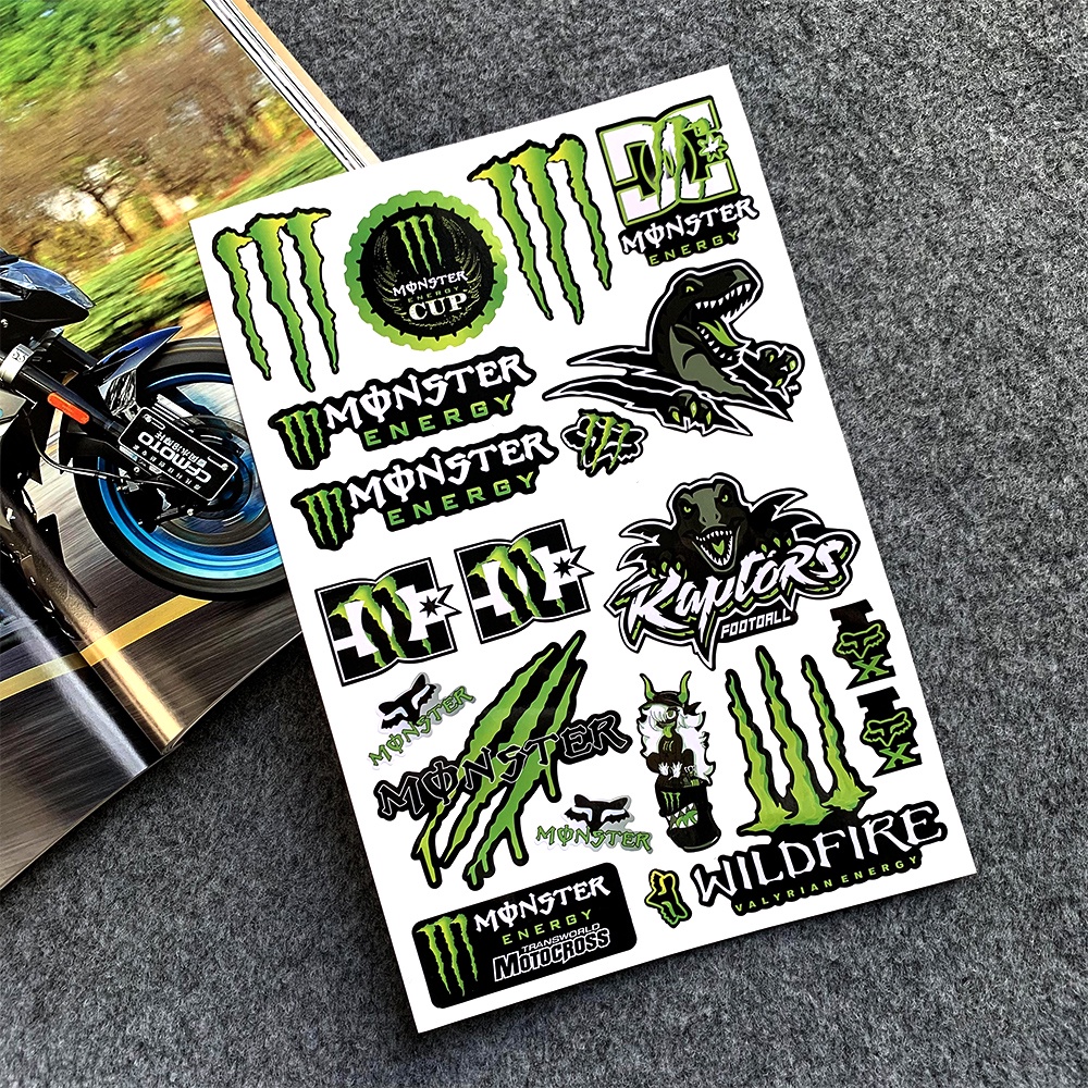 Stiker Film Anti Air Motif Monster Energy Untuk Helm Motor vespa