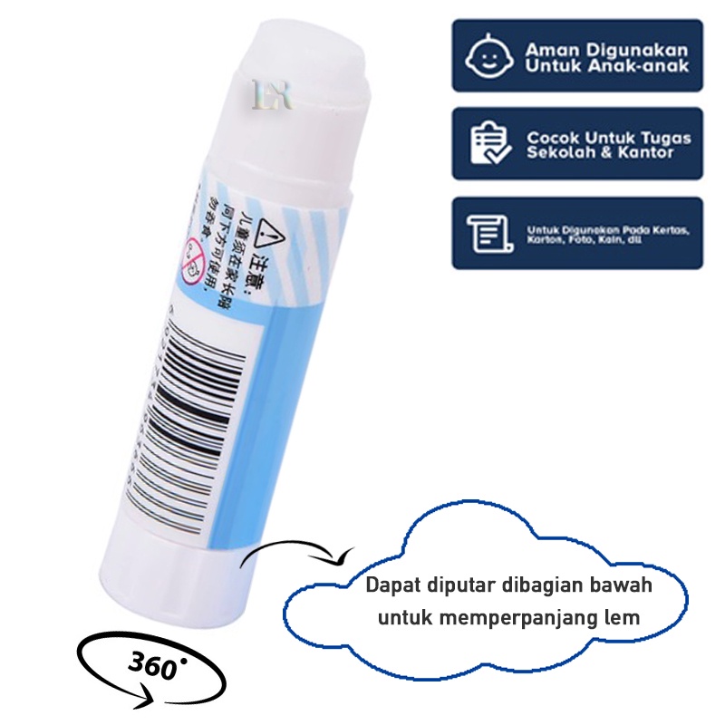 LNR Shop 360º Dapat Diputar Glue Lem Stick Roll Motif Hewan Yang Lucu Pinguin Bear Duck Pig Perlengkapa Sekolah Kantor Lem Kertas Alat Tulis