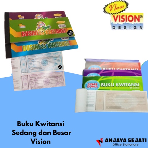 Buku Kwitansi Besar dan Sedang Vision | Kwitansi Besar | Kwitansi Kecil | Perpack