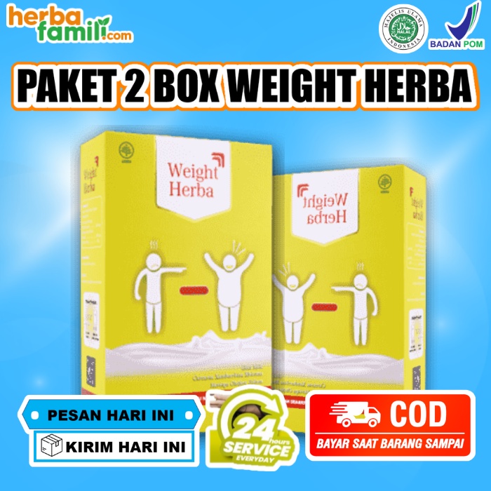 

Weight Herba Original Paket 2 Box - Penambah Nafsu Makan dan Berat Badan Secara Aman Alami Tanpa Olah Raga Rendah Gula