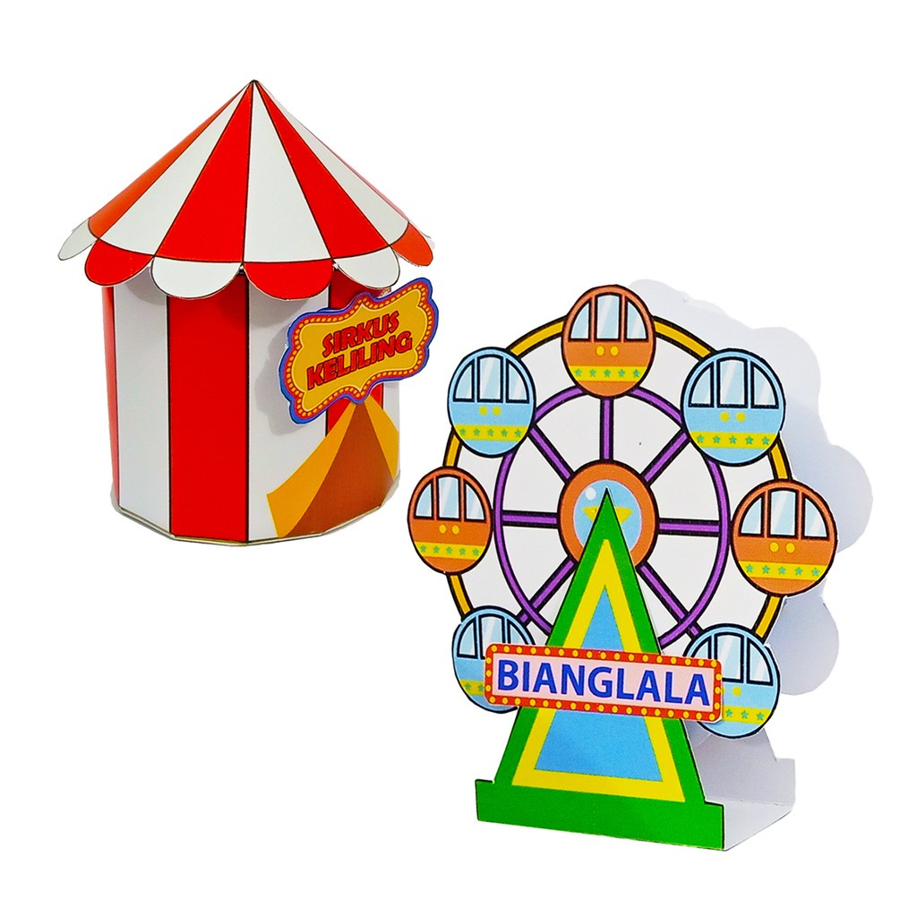 Papercraft Papermodel Tenda Sirkus dan Wahana Bianglala