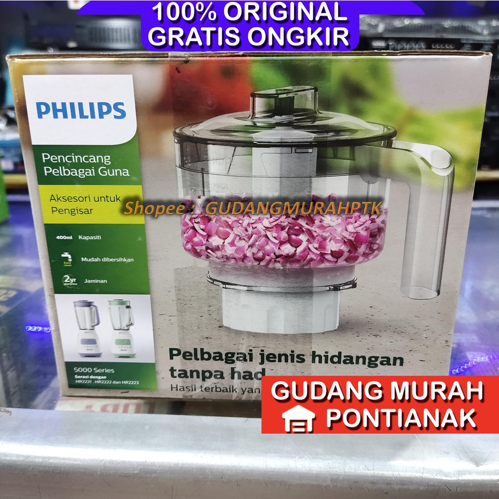 Chopper PHILIPS HR 3210 HR3210 Penggiling daging alat pencacah pelumat bawang pemotong