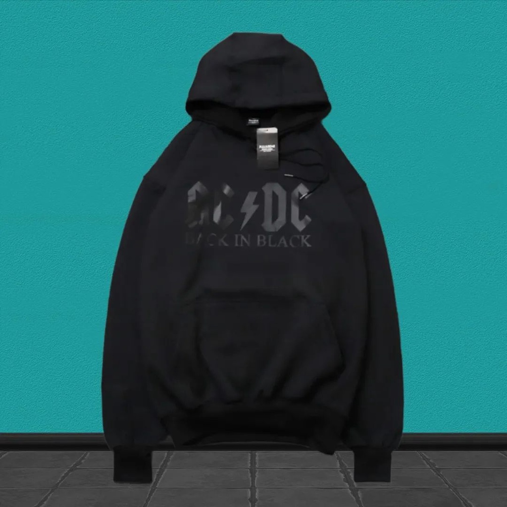 Hoodie Pull & Bear ACDC Back in Black Premium terlaris