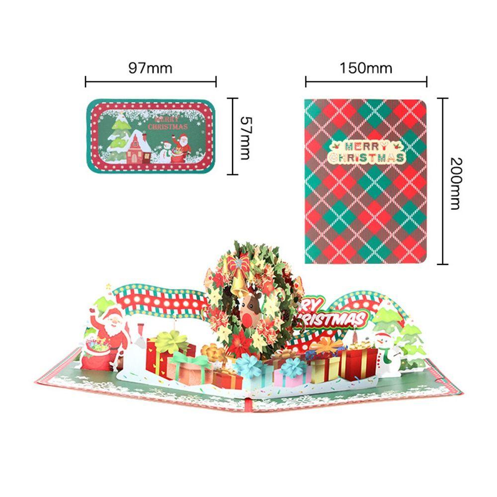 Solighter Kartu Ucapan Natal Paper Festival Postcard Perlengkapan Pesta Santa Claus Snowman