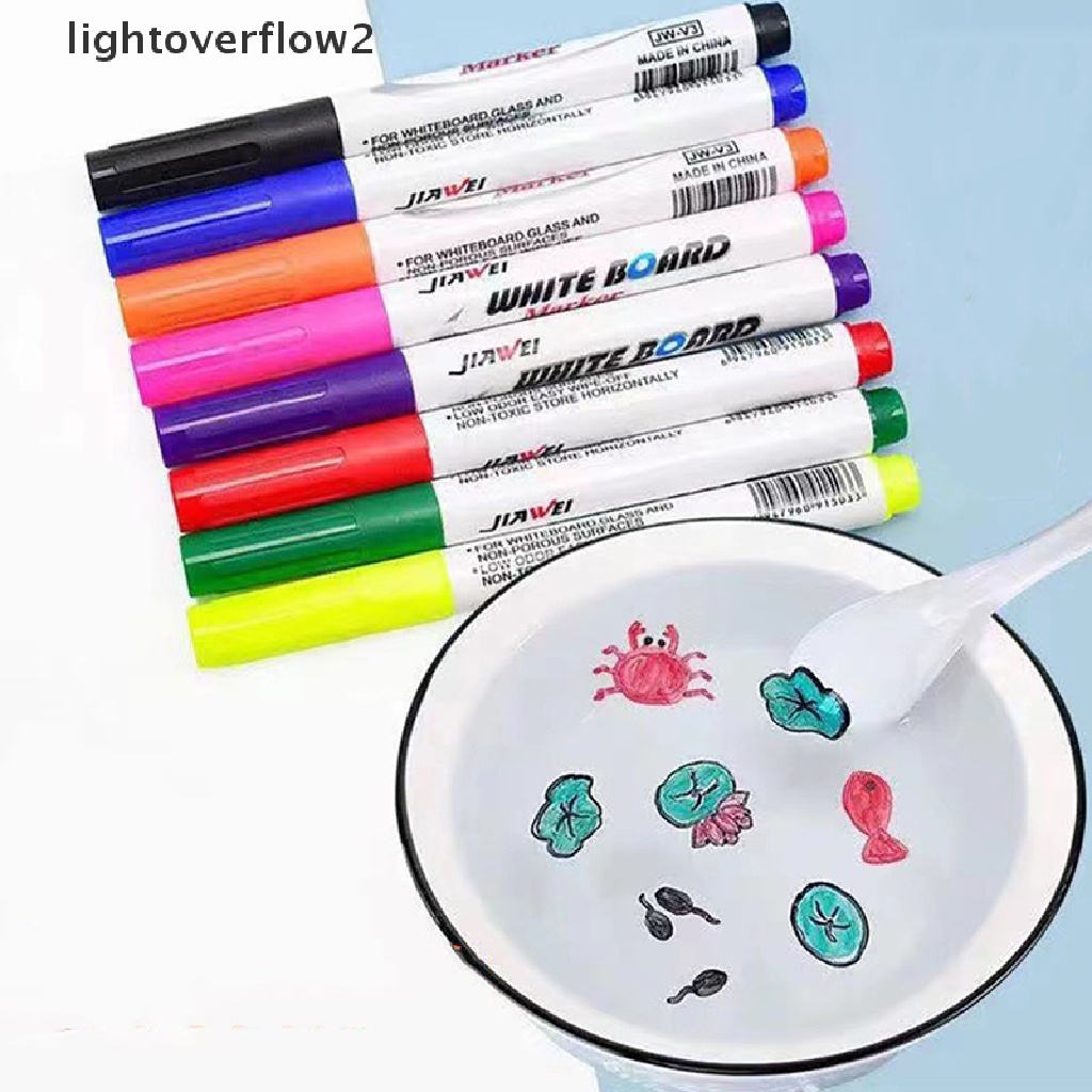 (lightoverflow2) 12pcs / Set Spidol Papan Tulis / Whiteboard DIY Bisa Dihapus Untuk Anak-Anak
