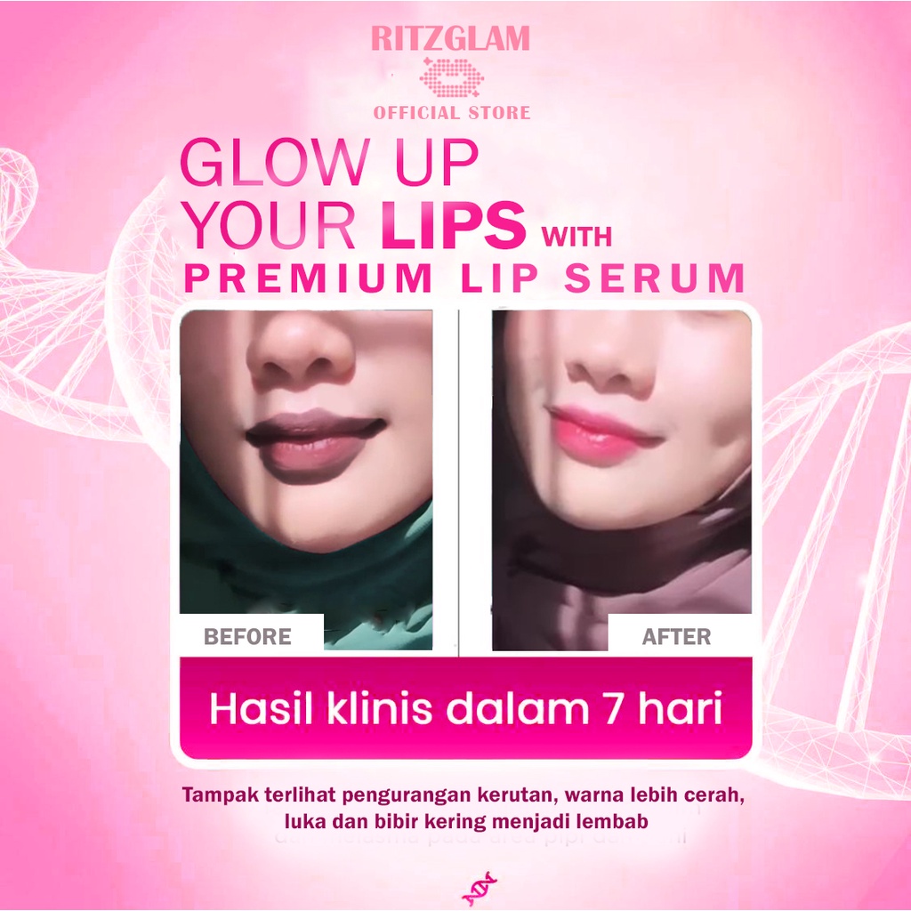 RITZGLAM Agen 6Pcs  Lip Serum Vitamin Pelembab Pemerah Bibir liptint balm gloss