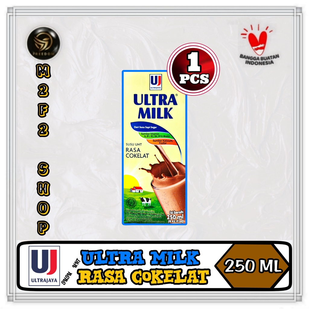 

Susu Ultra Milk Rasa Cokelat Kotak UHT | Coklat | Chocolate - 250 ml (Kemasan Satuan)