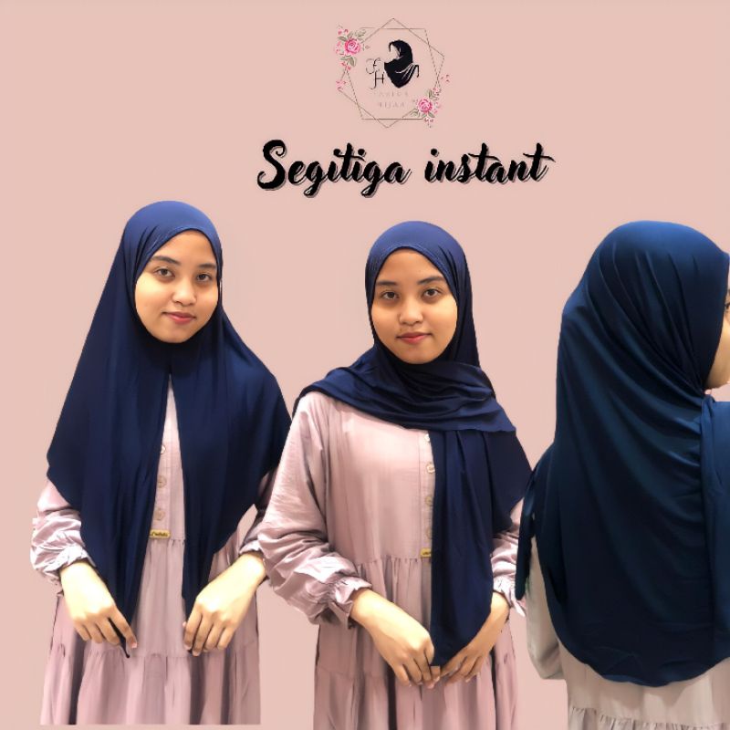 Hijab Segitiga Instan Jersey || Segitiga polos Instant