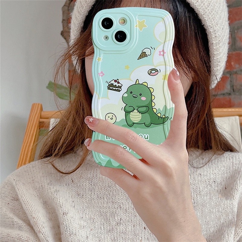 Soft Case TPU Motif Dinosaurus Untuk iPhone 14 13 12 11 Pro Max X Xr Xs Max 8 7 6 6s Plus