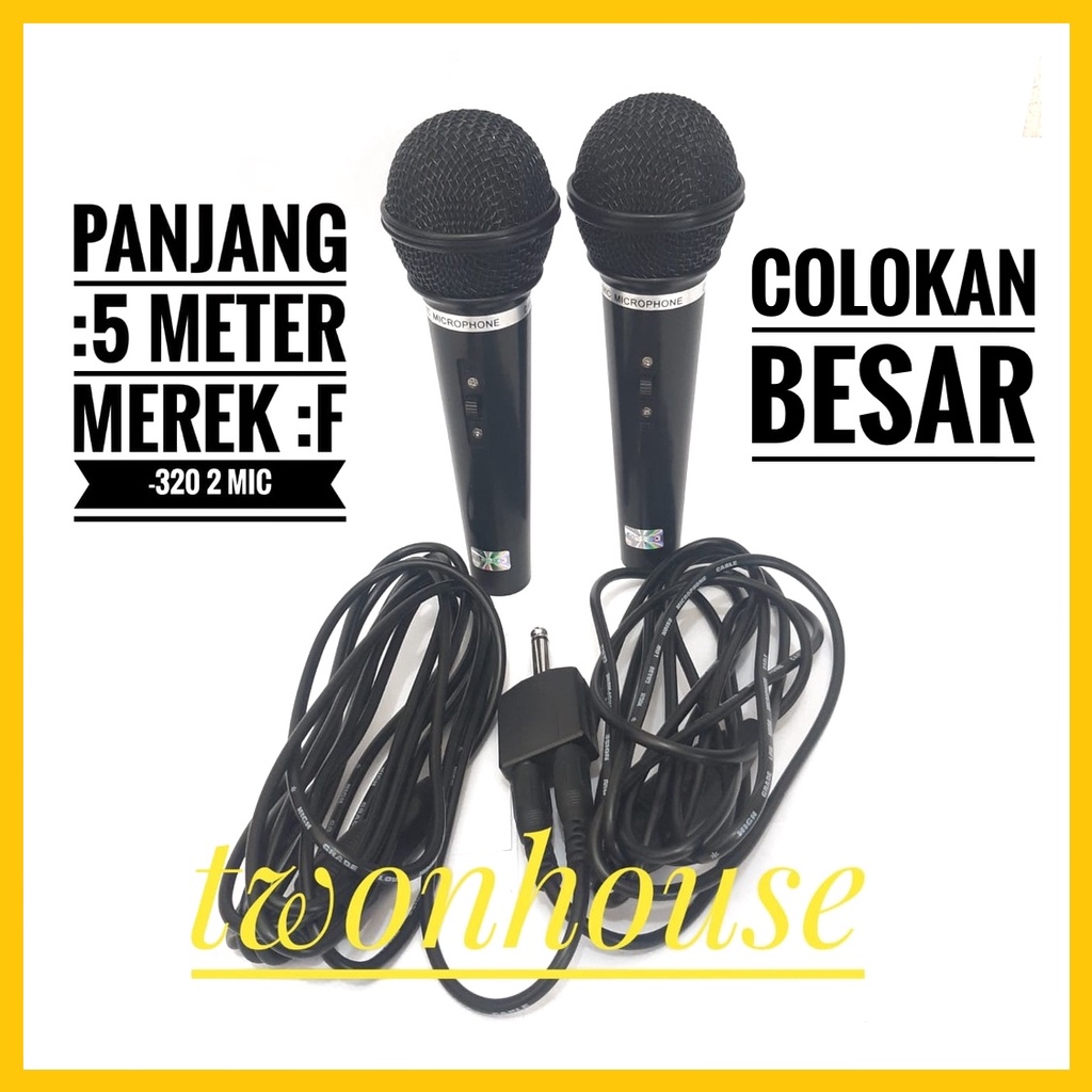 mikrofon suara jernih/profesional dynamic microphone/KAROKE MIKROFON LENGKAP DENGAN KABEL COCOK BUAT YANG SUKA KARAOKE INDOR OUTDOR COD SE INDONESIA fleco 2 mik