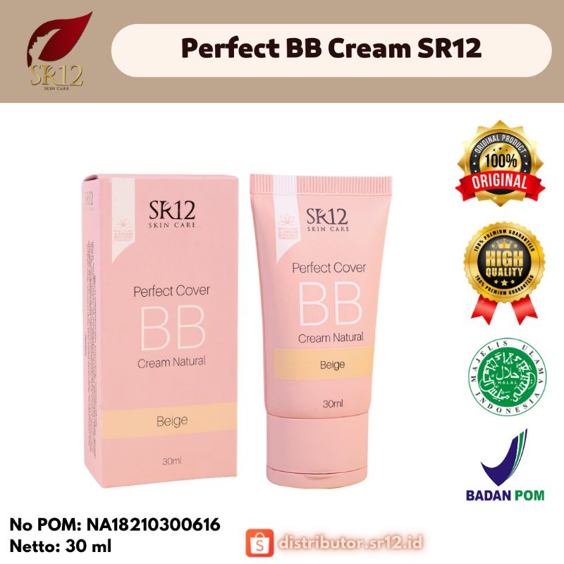 Perfect Cover BB Cream Natural Beige SR12 Alas Bedak DD Krim Original BPOM 30 ml