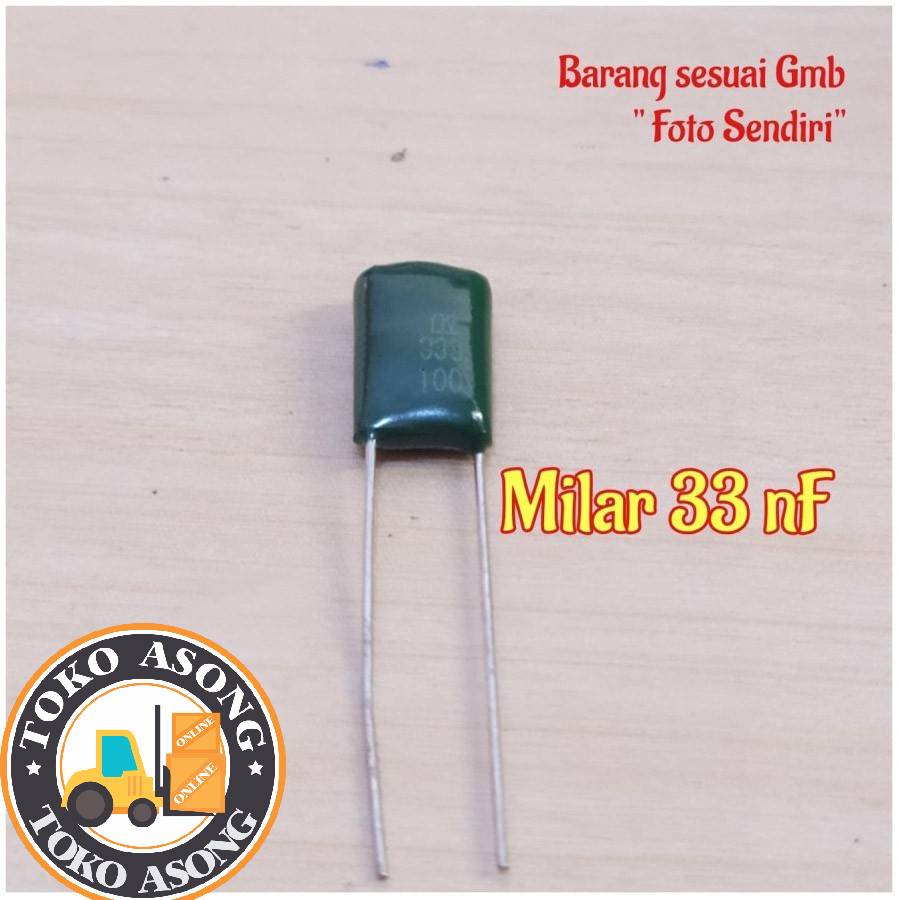 Kapasitor milar 33 nf 333 Capasitor mylar 0.033 uf Capacitor 100v Kapasitor milar