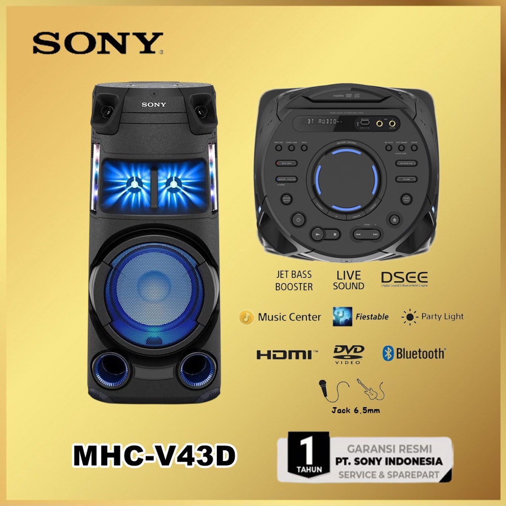 Sony MHC-V43D High Power Audio Speaker System with Bluetooth V43 D