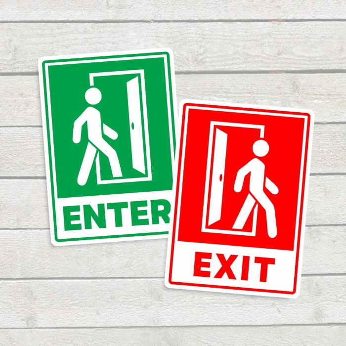 

Label Sticker Enter Exit Vinyl Stiker Sign Keluar Masuk 14 x 19,5 cm