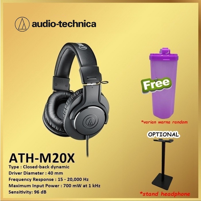 Audio-Technica ATH-M20X M20 X Professional Monitoring Headphones