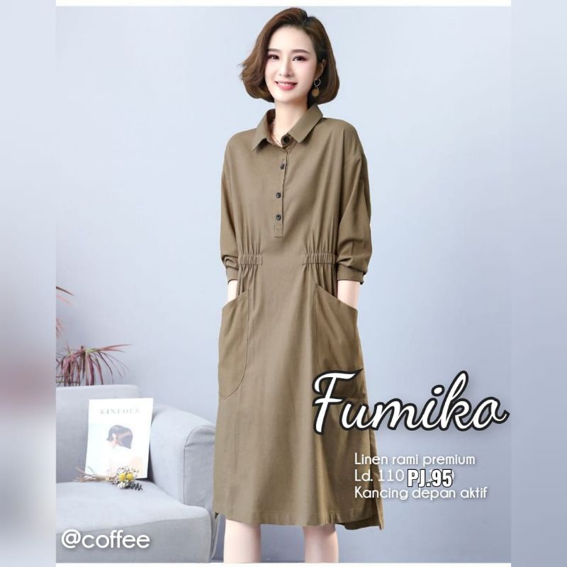 FUMIKO DRES MIDI TERBARU