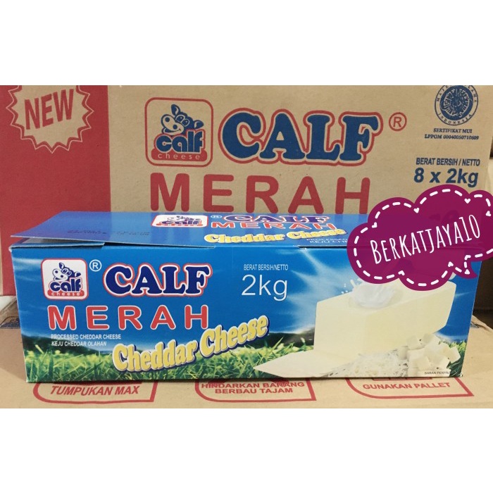 Jual Calf Merah Halal Keju Cheese Cheddar 2 Kg Shopee Indonesia