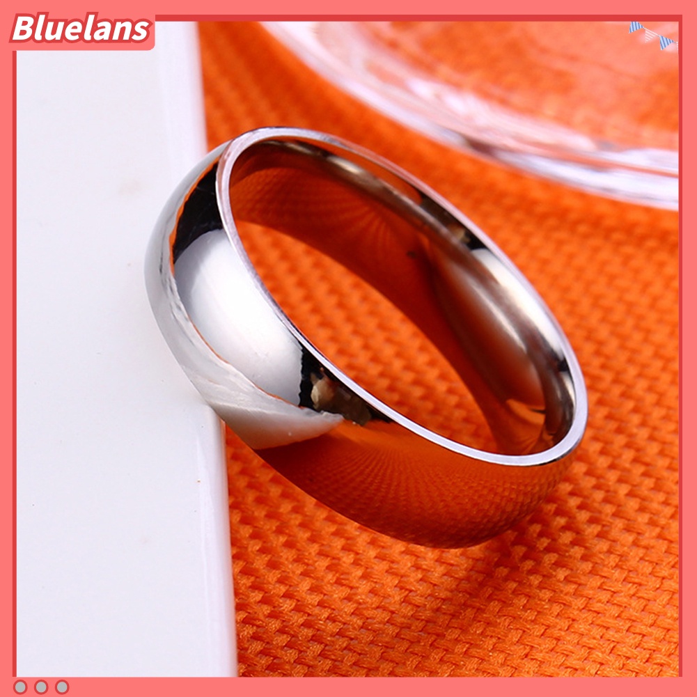 Bluelans Unisex Fashion Stainless Steel Engagement Couple Band Finger Rings Jewelry Gift