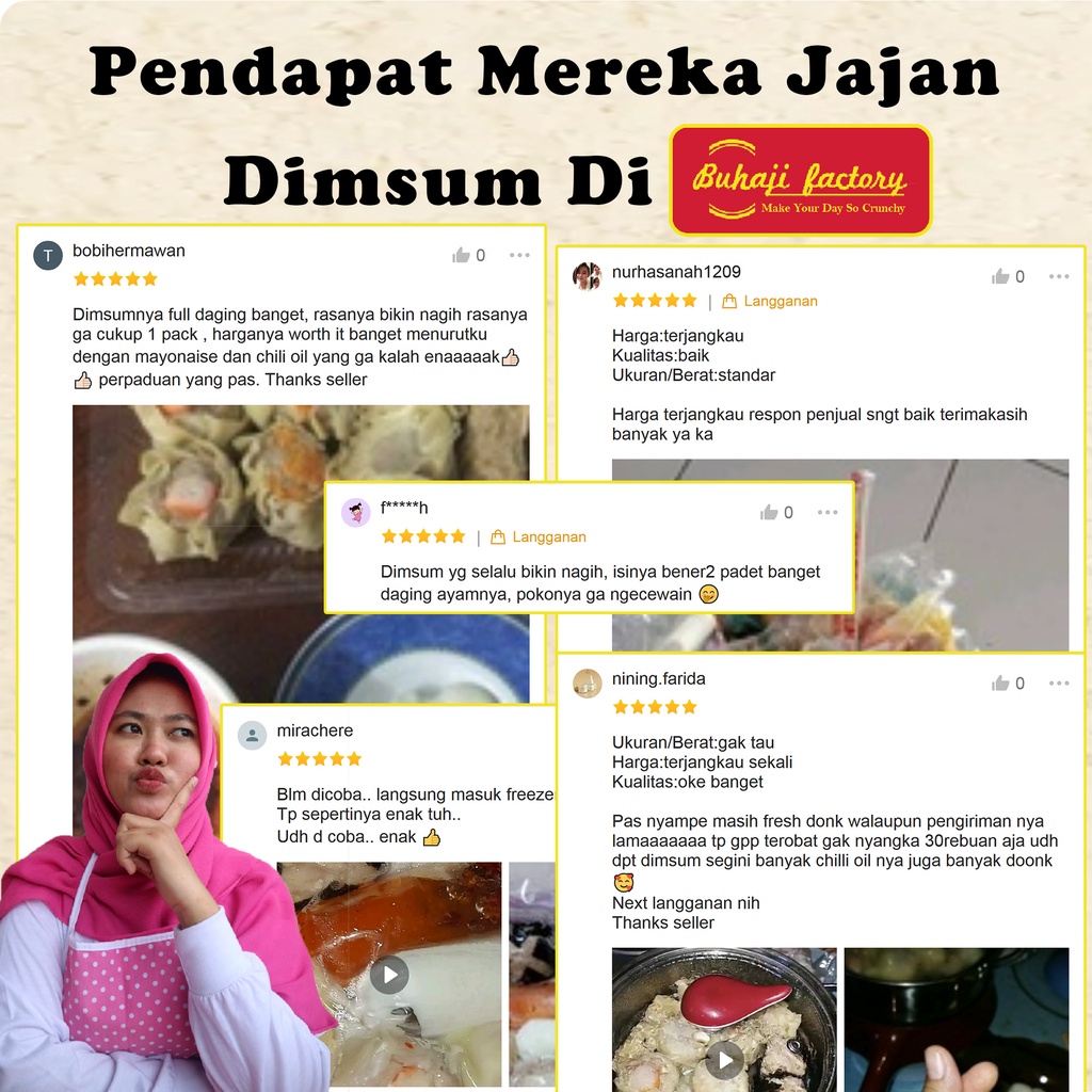 Dimsum Ayam Frozen Food Big Pack Vacum Free Mayones &amp; Chili Oil Home Made by Buhaji Factory Bandung