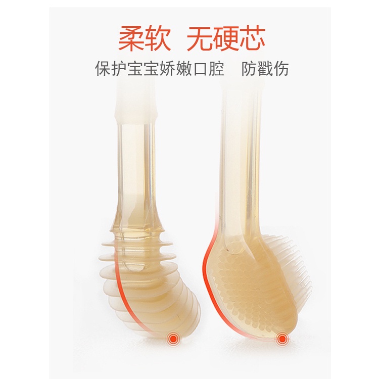 BPA free Sikat Gigi dan Lidah Bayi Silikon 0-18 bulan plus Gelas Sikat Gigi Bayi Sikat Lidah Bayi 2 in 1 Perawatan Mulut Bayi Sikat Gigi Silikon Bebas BPA Sikat lidah bayi newborn 2in1-8
