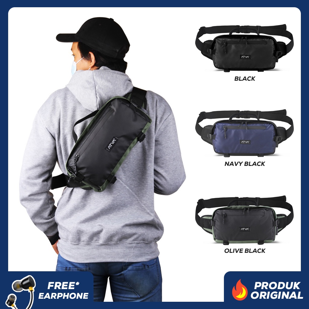 ROGUE OLIVE BLACK ORIGINAL x ATVA Tas Selempang Hijau Casual Pria Waterproof Waistbag Jalan Santai Main Hangout Nongkrong Waist Bag Distro Remaja Dewasa Daily Simple Sling Bag Premium Mini Slingbag Tas Slempang Outdoor Kecil Pinggang Bahu Dada Kekinian