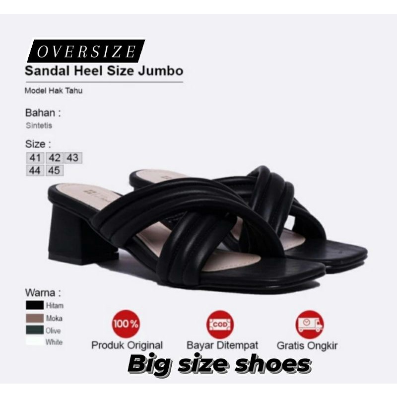 Sepatu Heels CLARA Big Size Shoes 41.45 Heels 5cm Hitam Silang Sepatu Hak Pesta Oversize Cantik