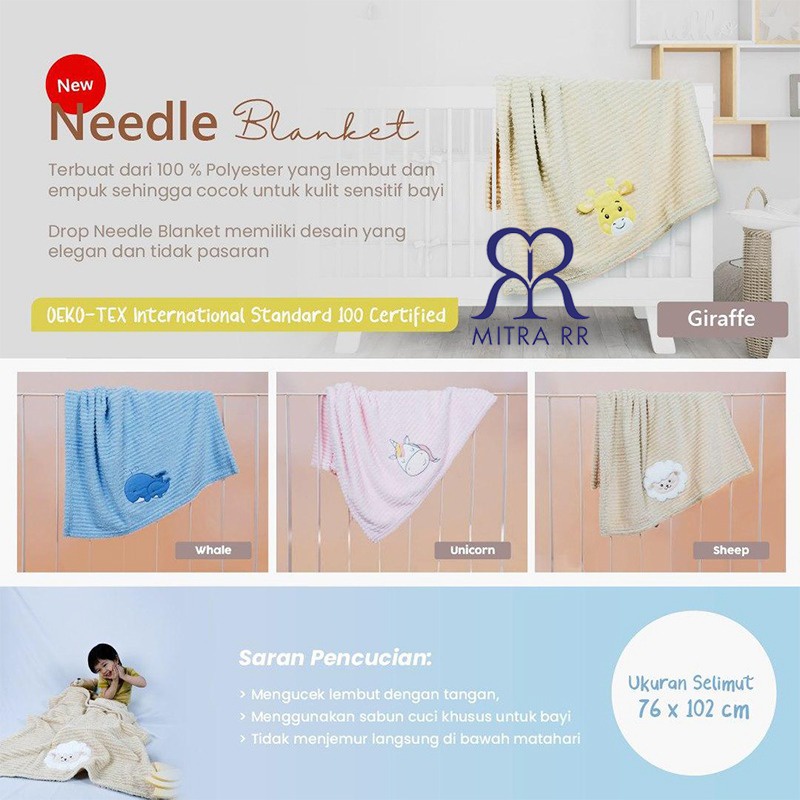 Selimut Bayi Kintakun 76 x 102 Needle Blanket Bulu Lembut Tanpa Topi Karakter Hewan Lucu