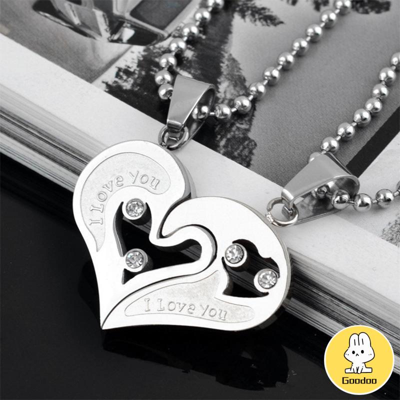 Love Magnet Kalung Couple Pelukan Choker Liontin Necklace Pasangan Cinta -Doo