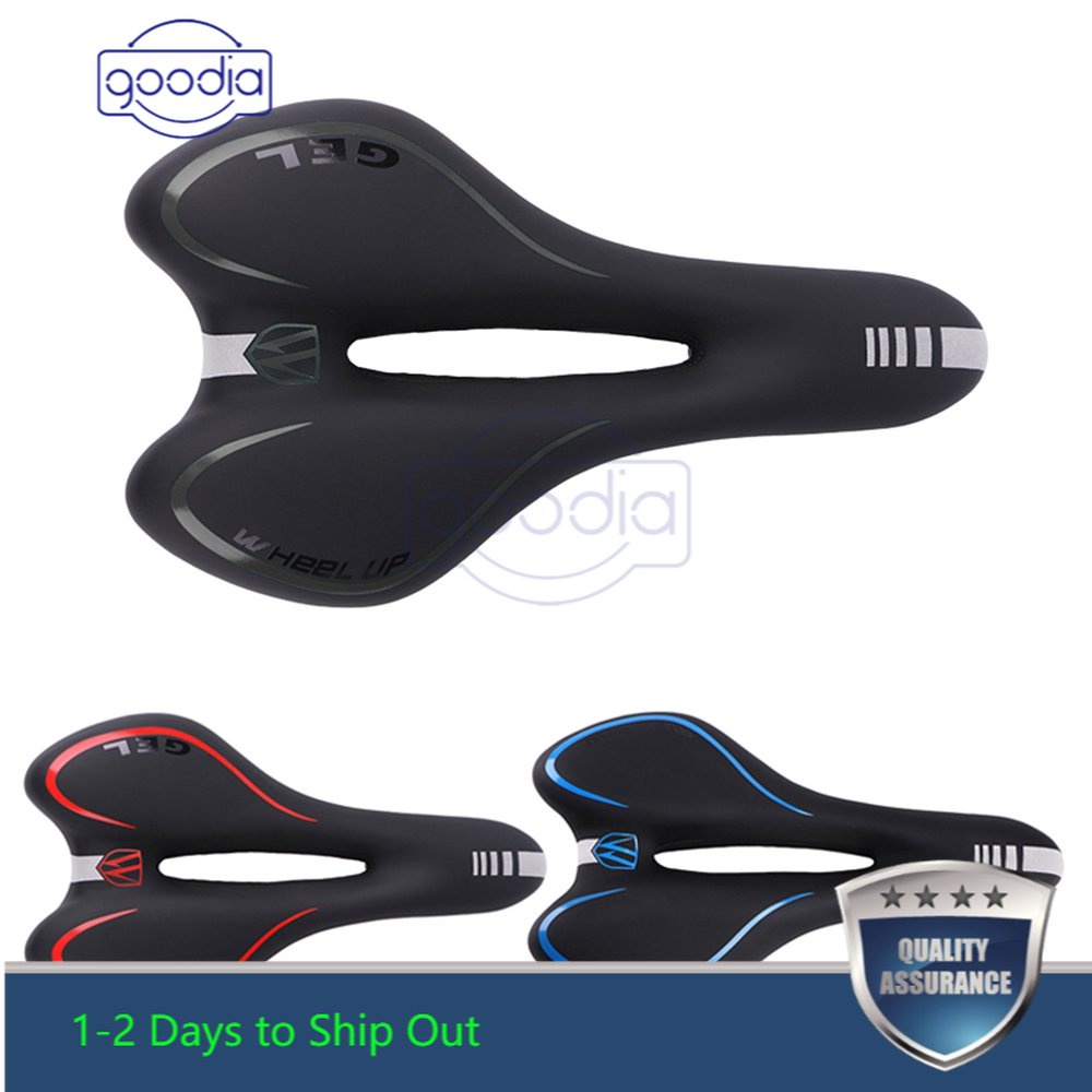 ♢[Ready stock/cod]♢ WHEEL UP GEL Breathable Soft Bike Saddle PVC Leather Road MTB Mountain Cycling Saddle Seats