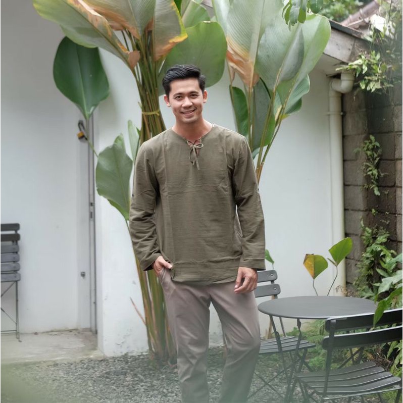 Kemeja Pria Jiwana Linen Pria Lengan Panjang Mocca M L Xl | Kemeja  Polos Pria Terbaru Fn Terlaris